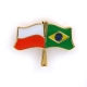 Flaga Polska - Brazylia, przypinka