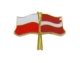 Flaga Polska - Łotwa, przypinka