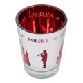 kieliszek z Krakowa czerwone wnętrze napis Polska hejnalista