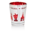 kieliszek pamiątkowy Białystok z grafiką zabytków i maski