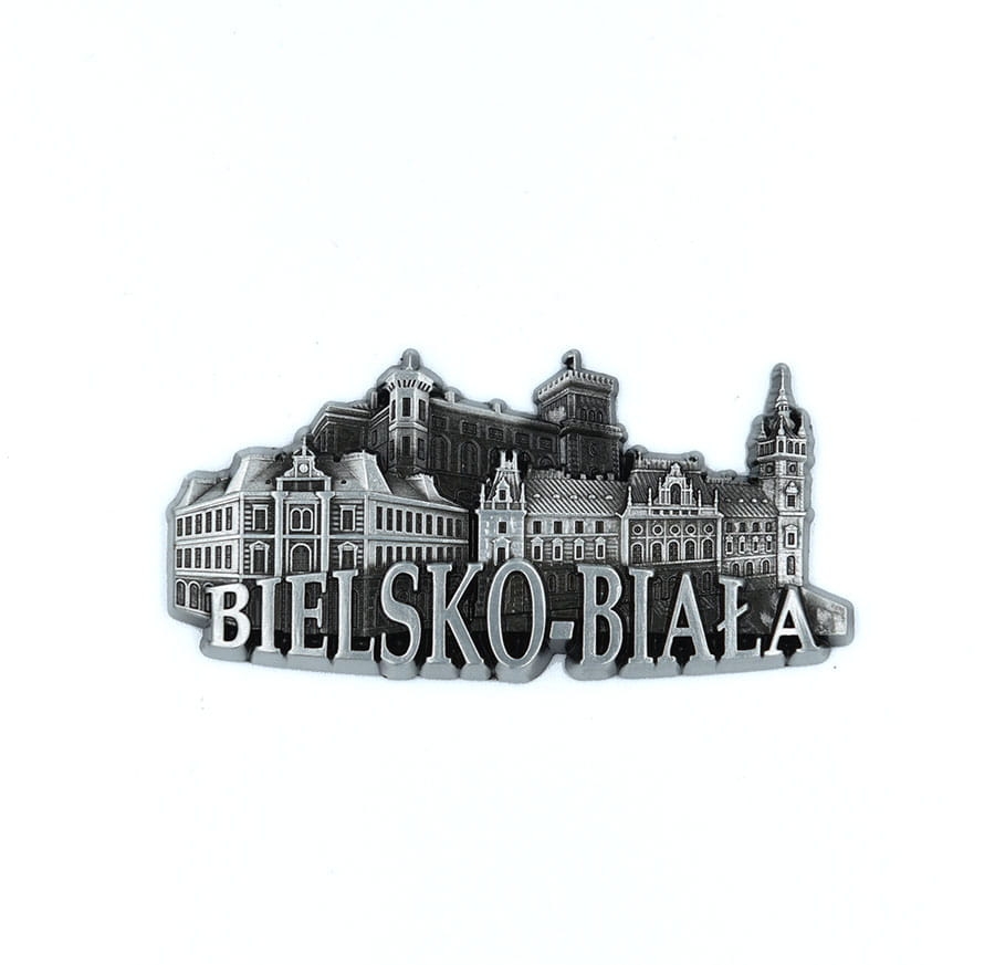magnes na lodówkę panorama Bielsko-Biała metalowy