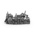 magnes na lodówkę panorama Tarnobrzeg metalowy srebrny pamiątka