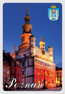 Pocztówka 3D Poznań ratusz nocą