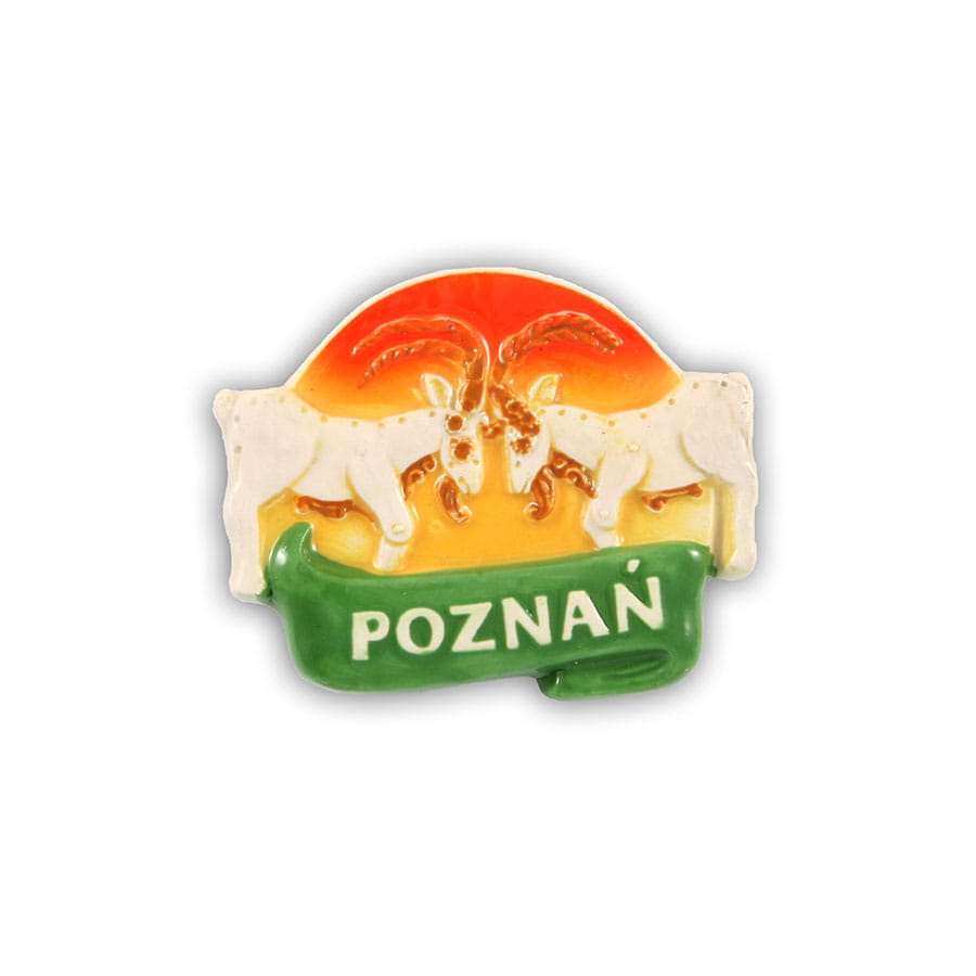 magnes na lodówkę Poznań Kozły ceramiczny pamiątka