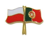 Flaga Polska - Portugalia, przypinka