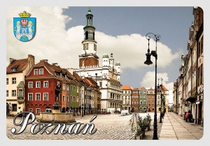 Pocztówka 3D Poznań rynek, ratusz