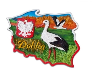 Magnes kontur Polska bociany