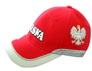 Czapka z daszkiem czerwona POLSKA