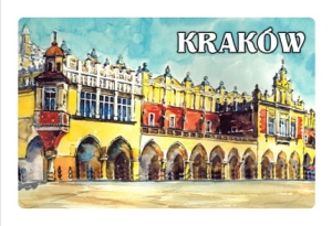 Magnes z efektem 3D Kraków obraz Sukiennice