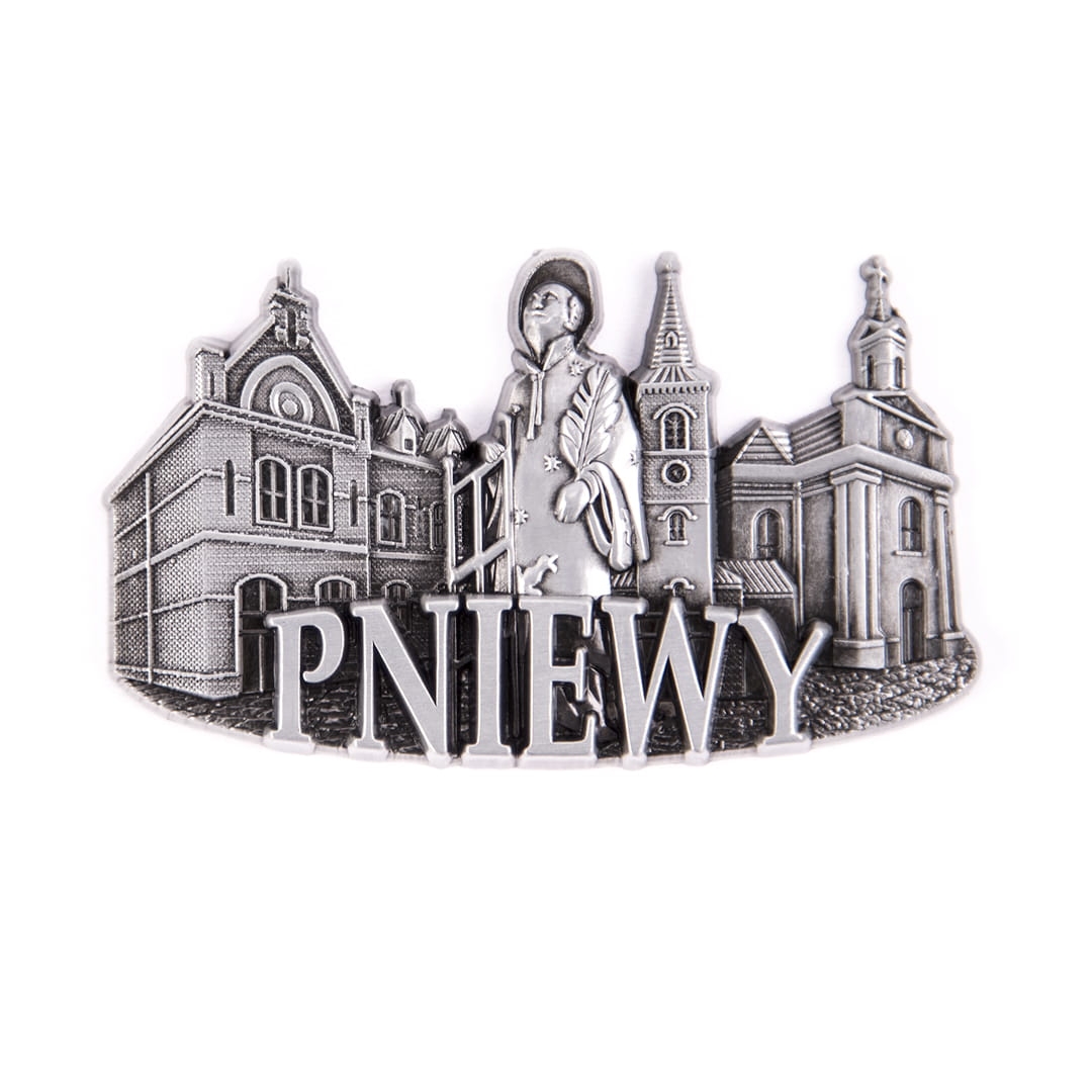 magnes metalowy Pniewy panorama pamiątka