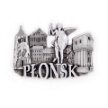 magnes na lodówkę panorama Płońsk metalowy z zabytkami