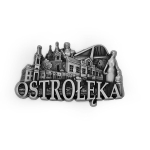 Magnes na lodówkę – panorama Ostrołęka, metalowy