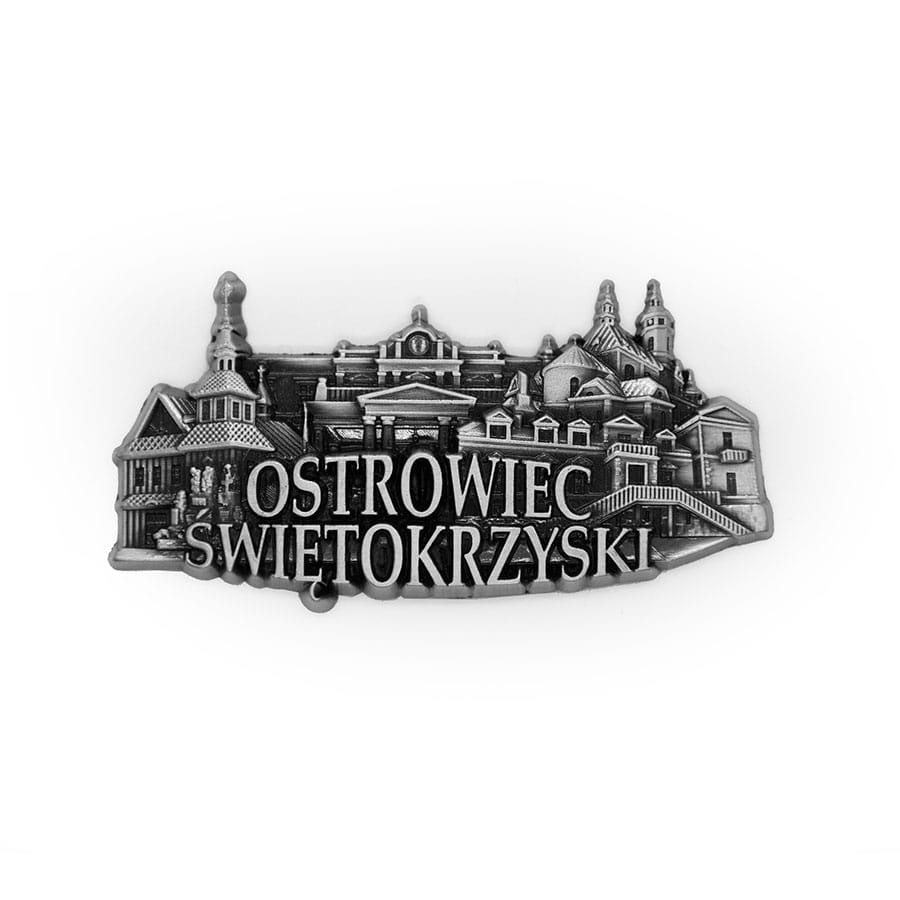 Magnes metalowy panorama Ostrowiec Świętokrzyski - widok z przodu