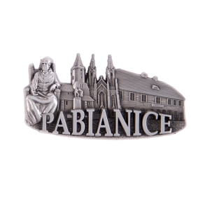 Magnes na lodówkę – panorama Pabianice, metalowy