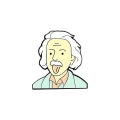 przypinka metalowa Einstein z wystawionym językiem