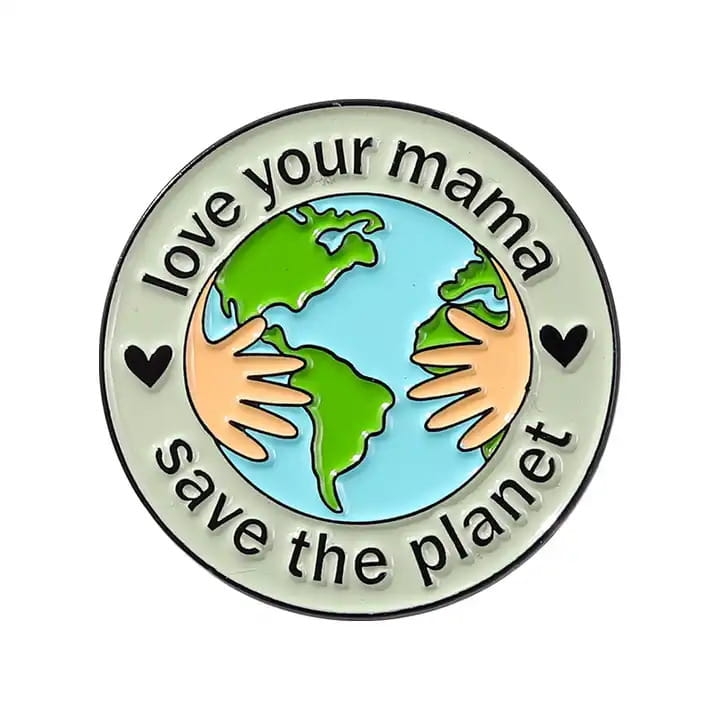 przypinka metalowa save the planet ekologiczna