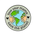 przypinka metalowa save the planet ekologiczna