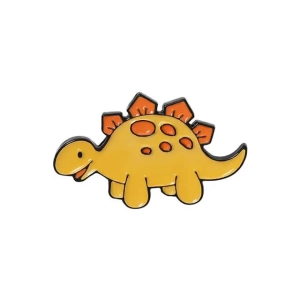 Metalowa przypinka, dinozaur żółty