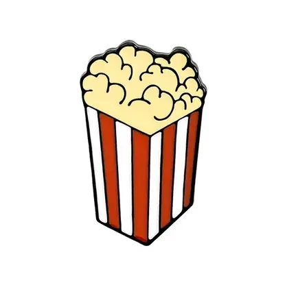 metalowa przypinka popcorn emaliowana