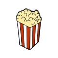 metalowa przypinka popcorn emaliowana