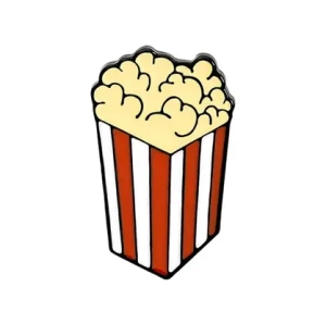Metalowa przypinka, popcorn