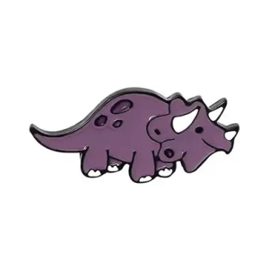 Metalowa przypinka, dinozaur fioletowy