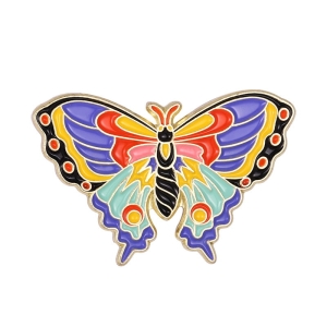 Metalowa przypinka, motyl kolorowy
