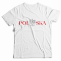 Koszulka Polska z orłem biała patriotyczna