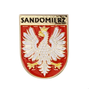 Herb Sandomierz metalowa przypinka 