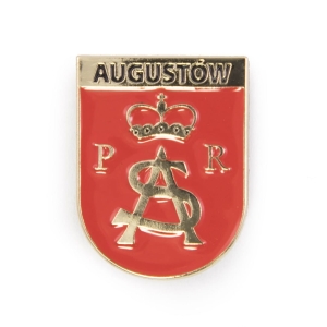 Przypinka – Herb Augustów metalowa