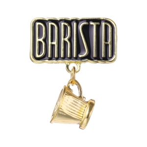 Barista złota przypinka z dzbankiem