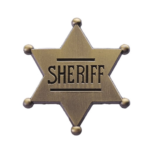 przypinka metalowa sheriff odznaka sześcioramienna gwiazda