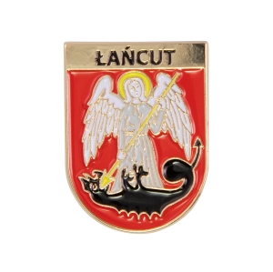 Przypinka – Herb Łańcut metalowa