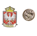 przypinka herb Gniezno metalowa z zapięciem pin