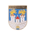 przypinka herb Częstochowa metalowa emaliowana