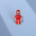 przypinka lego kosmonauta niebieskie tło emalia metal