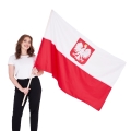 Bandera Polski z godłem 150x92 cm flaga kibica