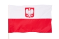 Flaga Polski z godłem tunel 150x92 bandera z tyczką