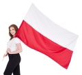 Flaga narodowa Polski 150x90 cm z tunelem do noszenia