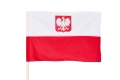 flaga Polski z godłem 70x45 cm z masztem