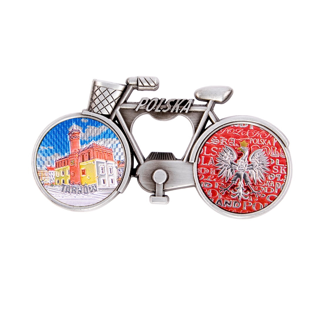 Magnes na lodówkę z otwieraczem rower Tarnów Polska pamiątka