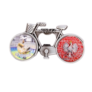 Bicycle fridge magnet with bottle opener – Szprotawa fountain