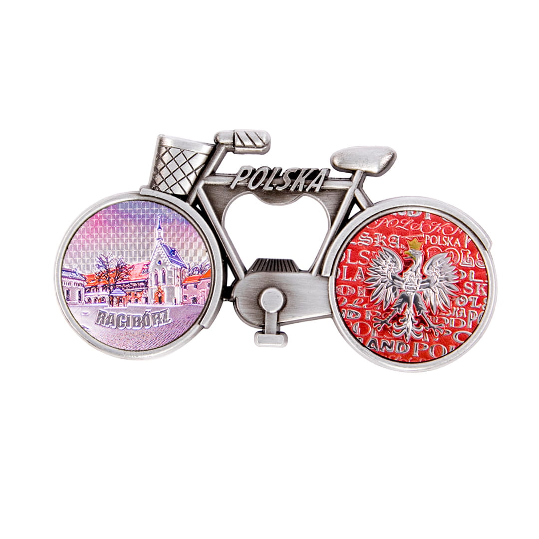 Magnes na lodówkę z otwieraczem do butelek rower Racibórz Polska