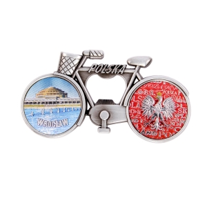 Bicycle fridge magnet with bottle opener – Wrocław Centennial Hall