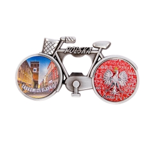 Fridge magnet with bottle opener – bicycle – Ząbkowice Śląskie
