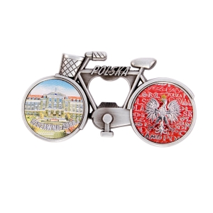 Bicycle fridge magnet with bottle opener – Szczawno-Zdrój spa house