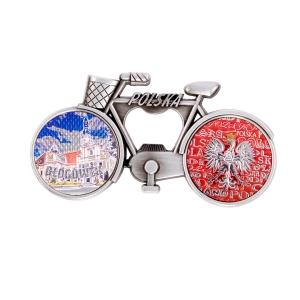 Bicycle fridge magnet with bottle opener – Głogówek town hall