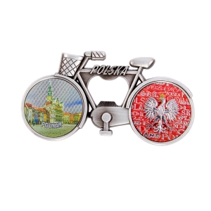 Bicycle fridge magnet with bottle opener – Poznań Town Hall