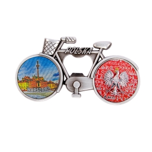Bicycle fridge magnet with bottle opener – Warsaw Sigismund Column