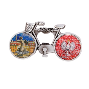 Bicycle fridge magnet with bottle opener – Warsaw Mermaid